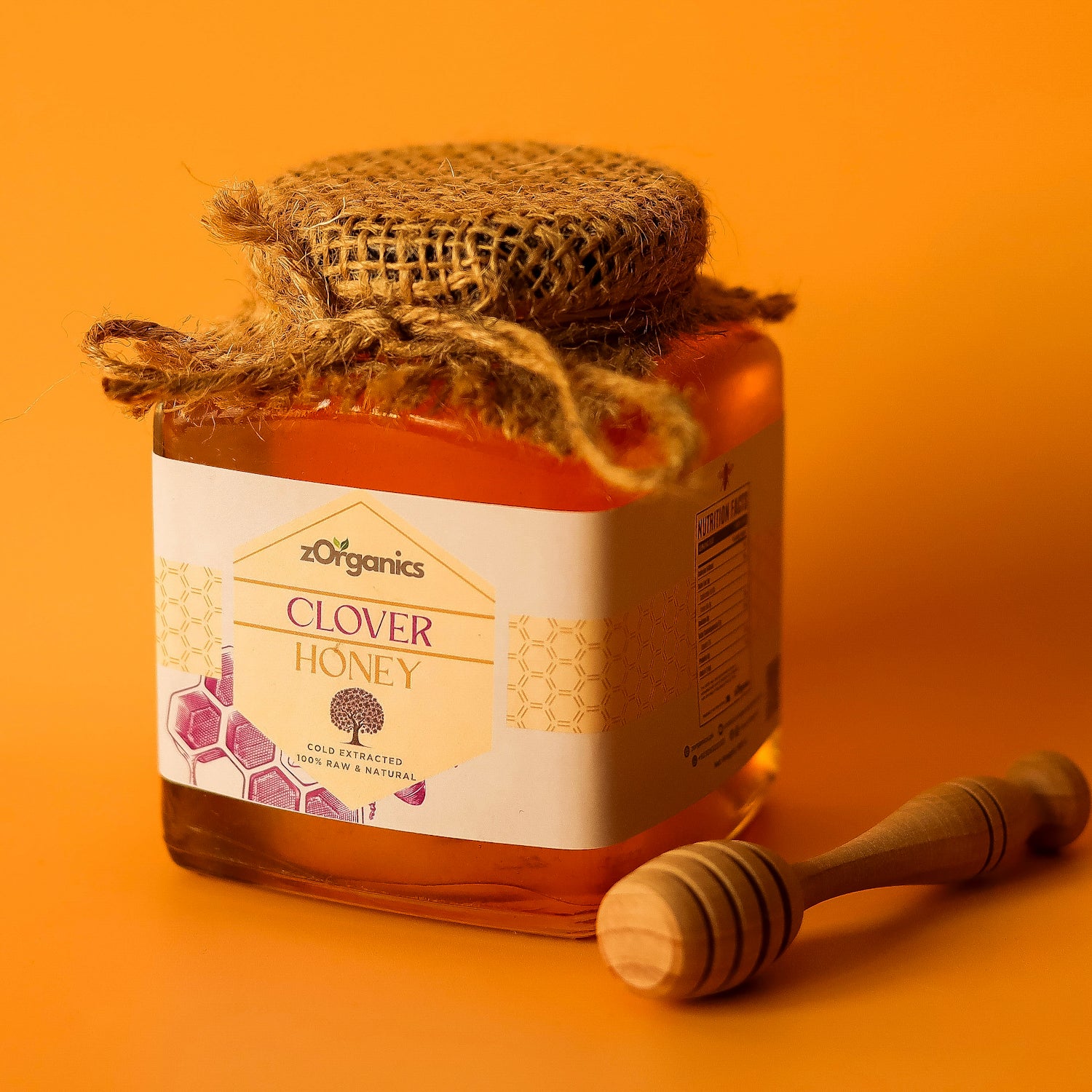 Jar of Raw Organic Clover Honey