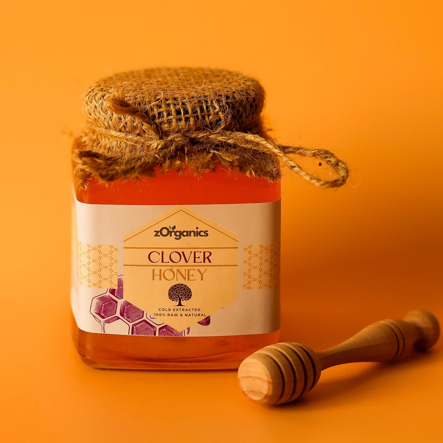 Jar of Raw Organic Clover Honey