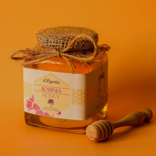 Jar of Raw Organic Robinia Honey